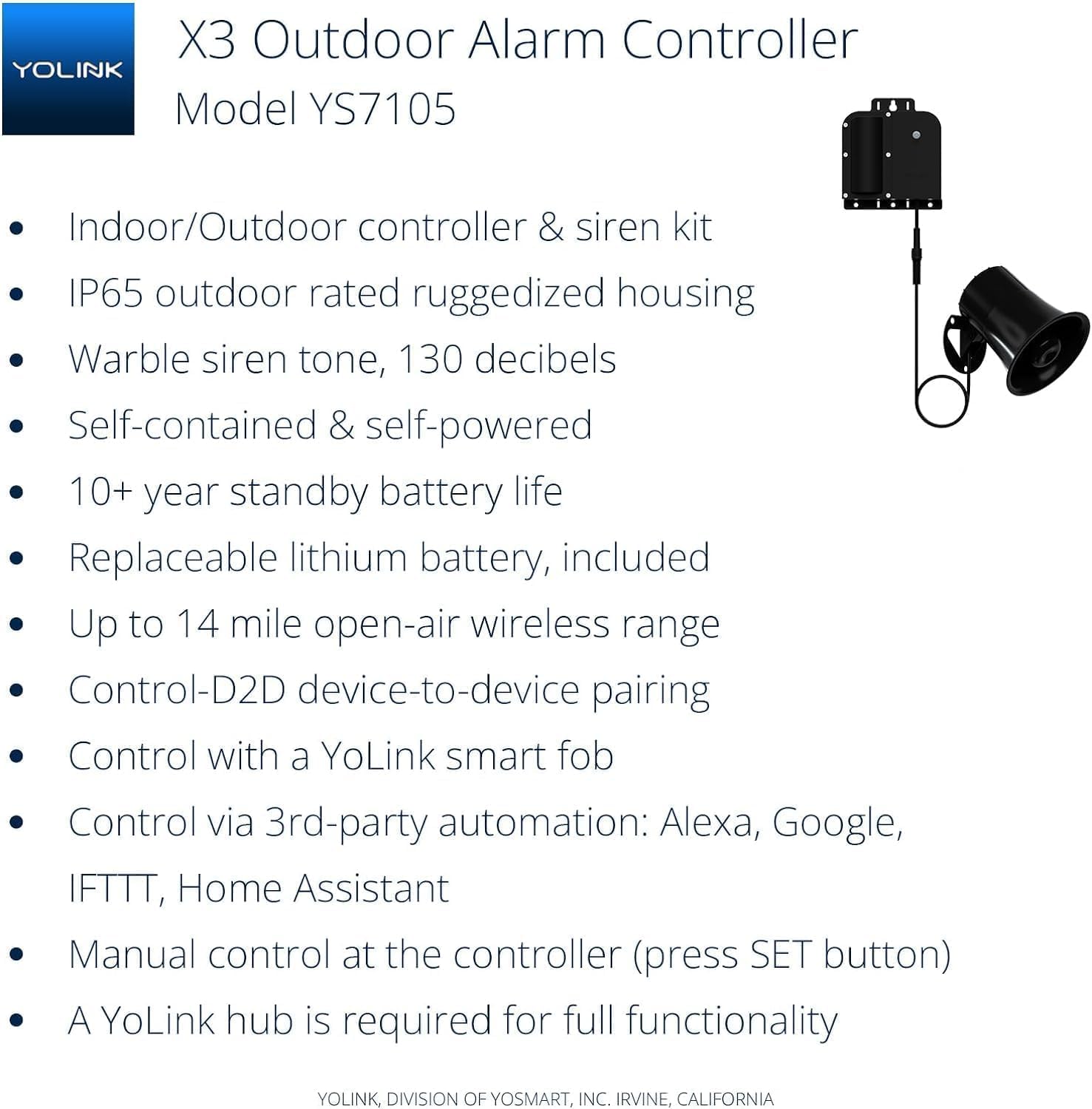 YoLink X3 Version Outdoor Alarm Controller